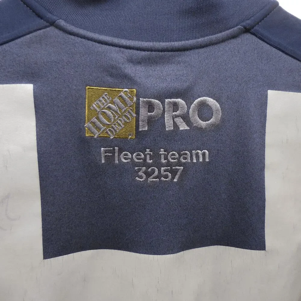 Nike‎ Golf Dri Fit Men's S Navy Blue 1/4 Zip Pullover Home Depot Pro Fleet